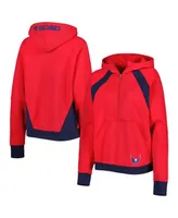 Women's Starter Red Washington Capitals Wishbone Half-Zip Hoodie