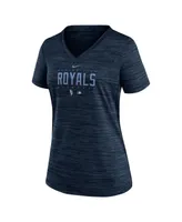 Women's Nike Navy Kansas City Royals Connect Velocity Practice Performance V-Neck T-shirt