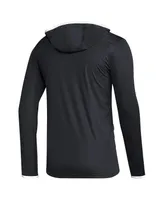 Men's adidas Black Vegas Golden Knights Team Long Sleeve Quarter-Zip Hoodie T-shirt