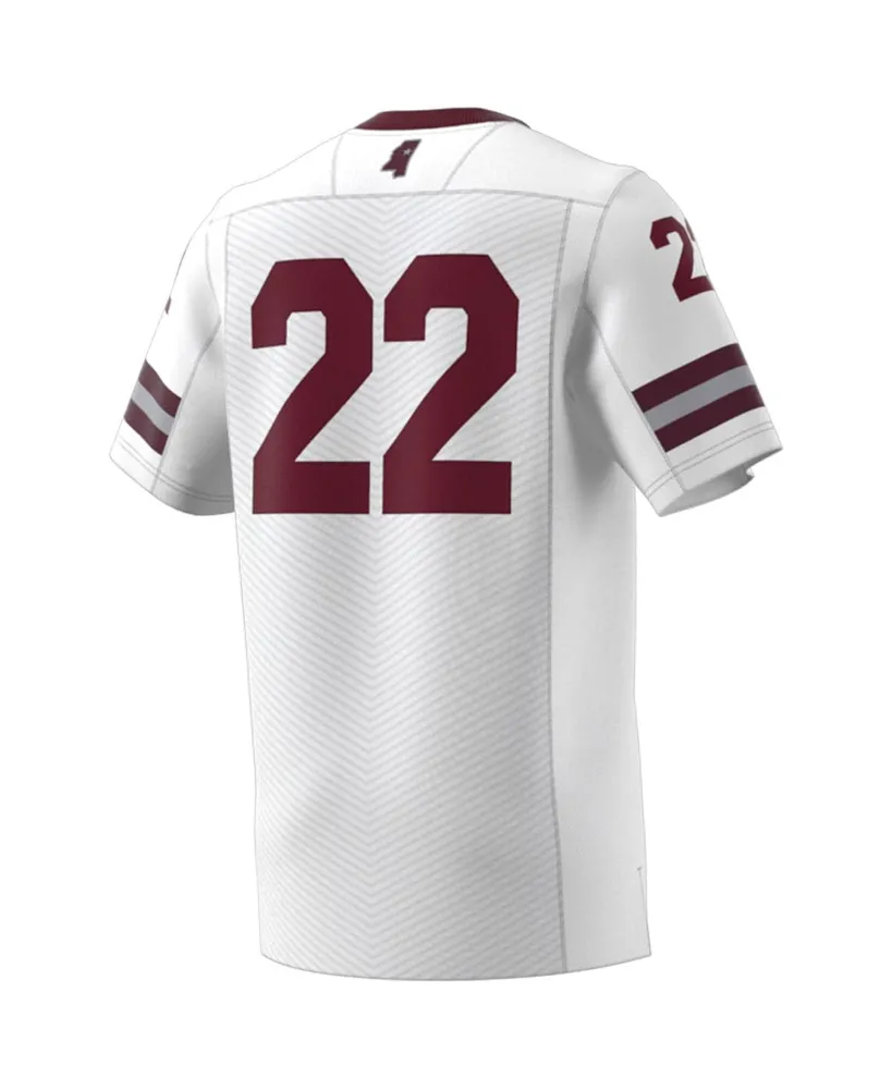 Men's adidas #22 White Mississippi State Bulldogs Premier Strategy Jersey