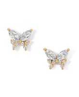 Girls Crew Faux Cubic Zirconia Remember Me Butterfly Stud Earrings