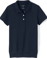 Lands' End Girls School Uniform Short Sleeve Banded Bottom Polo Shirt