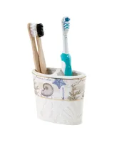 Avanti Antigua Starfish & Seashells Ceramic Toothbrush Holder