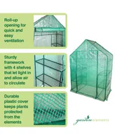 Garden Elements Personal Plastic Indoor Outdoor Standing Greenhouse For Seed Starting and Propagation, Frost Protection Green, Medium, 56 Inches x 29