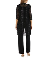 R & M Richards 3-Pc. Sequined Lace Pantsuit Jacket