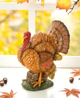 Glitzhome 9.5" H Thanksgiving Resin Turkey Table Decor