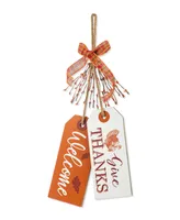 Glitzhome 24" H Thanksgiving Wooden "Give Thanks" Door Hanger