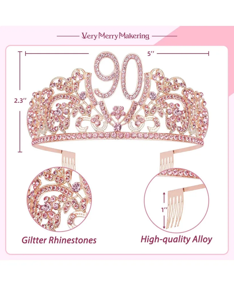 Meant2tobe VeryMerryMakering 90th Birthday Sash and Tiara for Women