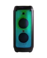 beFree Sound 2 x 8" Wireless Rechargeable Bluetooth Party Speaker with Led Illuminating Lights