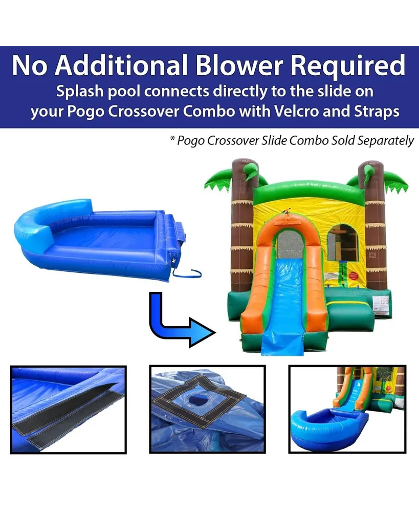 Pogo Bounce House Blue Pool Attachment for Crossover Combo Units | 8' Foot x 6' Foot | Only Compatible with Pogo Crossover Inflatables | for Use with