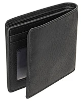 Mancini Men's Buffalo Rfid Secure Center Wing Wallet with Coin Pocket