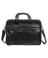 Mancini Men's Buffalo Double Compartment Top Zipper 15.6" Laptop and Tablet Briefcase