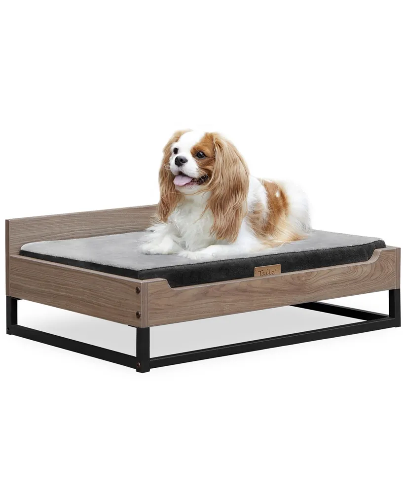TailZzz Milo Wooden Pet Bed with Mattress | to Pet Bed with Mattress | Elevated Pet Bed | Water