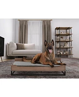 TailZzz Milo Wooden Pet Bed with Mattress | Large to Extra Large Pet Bed with Mattress | Elevated Pet Bed | Water-resistant Pet Mattress | Greenguard