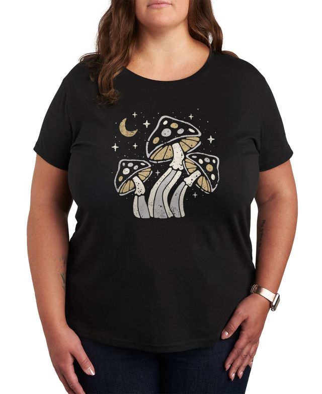 Hybrid Apparel Trendy Plus Size Mushrooms Graphic T-shirt