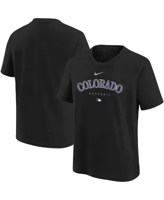 Big Boys and Girls Nike Black Colorado Rockies Authentic Collection Early Work Tri-Blend T-shirt