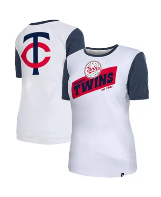 Women's New Era White Minnesota Twins Colorblock T-shirt