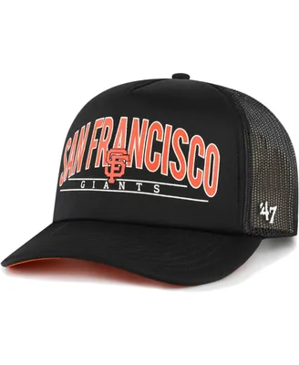 Men's '47 Brand Black San Francisco Giants Backhaul Foam Trucker Snapback Hat