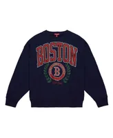 Women's Mitchell & Ness Navy Boston Red Sox Logo Lt 2.0 Pullover Sweatshirt