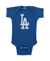 Boys and Girls Newborn Infant Soft As A Grape Royal, Gray Los Angeles Dodgers 2-Piece Body Suit