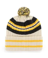 Men's '47 Brand Natural Pittsburgh Pirates Home Patch Cuffed Knit Hat with Pom