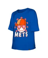 Big Girls New Era Royal New York Mets Team Half Sleeve T-shirt