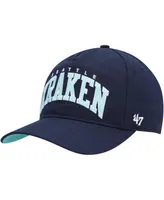 Men's '47 Brand Deep Sea Blue Seattle Kraken Block Arch Hitch Snapback Hat