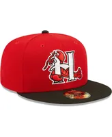 Men's New Era Red Hickory Crawdads Authentic Collection Team Home 59FIFTY Fitted Hat