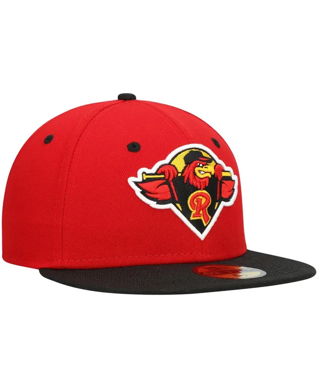 Men's Rochester Red Wings New Era Black/Red Authentic Home 59FIFTY