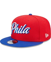 Men's New Era Red, Royal Philadelphia 76ers Jersey Hook Statement Edition 9FIFTY Snapback Hat