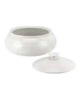 Portmeirion Sophie Conran White Low, Covered Casserole, 6 pt.