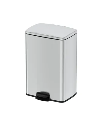 13 Gal./50 Liter Rectangular Stainless Steel Step-on Trash Can for Kitchen