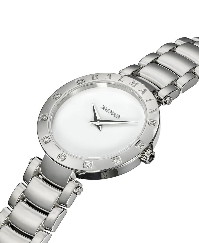 Balmain Women's Swiss Balmainia Bijou Diamond (1/10 ct. t.w.) Stainless Steel Bracelet Watch 33mm