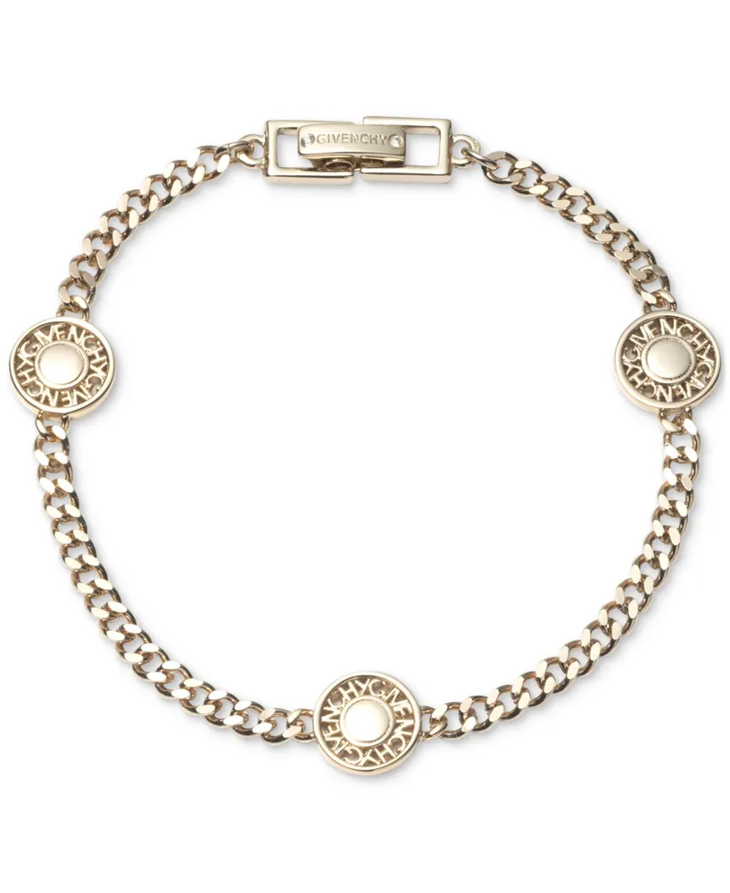 Givenchy Gold-Tone Logo Coin Chain Link Bracelet