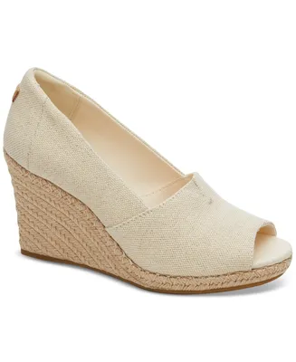 Toms Women's Michelle Recycled Peep-Toe Espadrille Wedges