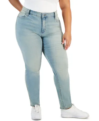Style & Co Plus Size Mid-Rise Straight-Leg Jeans, Created for Macy's
