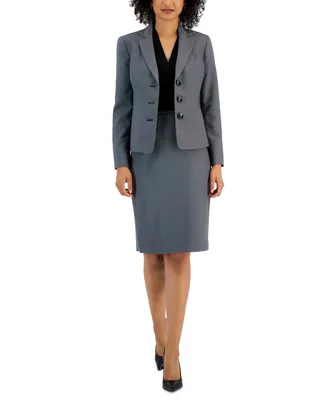 Le Suit Women's Notch-Collar Pencil Skirt Suit