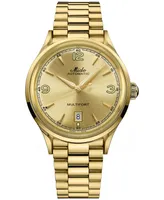 Mido Unisex Swiss Automatic Multifort Powerwind Gold Pvd Bracelet Watch 40mm