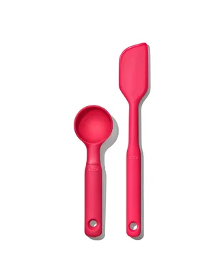 Oxo 2 Piece Good Grips Medium Silicone Cookie Scoop and Small Spatula Set