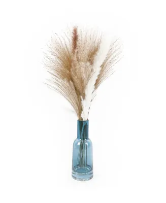 Flora Bunda 19.75" H Pampas Grass Mix in 7.65" H Glass with Fake Water