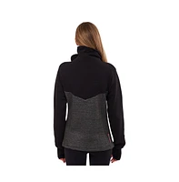 Womens Miley Wrap Neck Sweatshirt in Charcoal Marl