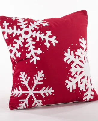 Saro Lifestyle Triple Snowflake Decorative Pillow, 18" x 18"