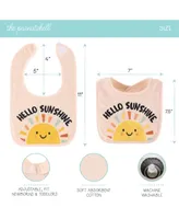The Peanutshell Baby Girls Unisex Terry Bibs, 18 Pack for Feeding, Teething, or Drooling, Neutrals/Hello Sunshine