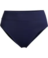 Lands' End Women's Chlorine Resistant High Leg Waisted Bikini Swim Bottoms