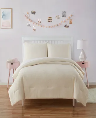 Olivia & Finn Plush Embossed Hearts 2-Piece Comforter Set, Twin