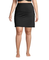 Lands' End Plus Tummy Control Ultra High Waisted Modest Swim Skirt Bottoms