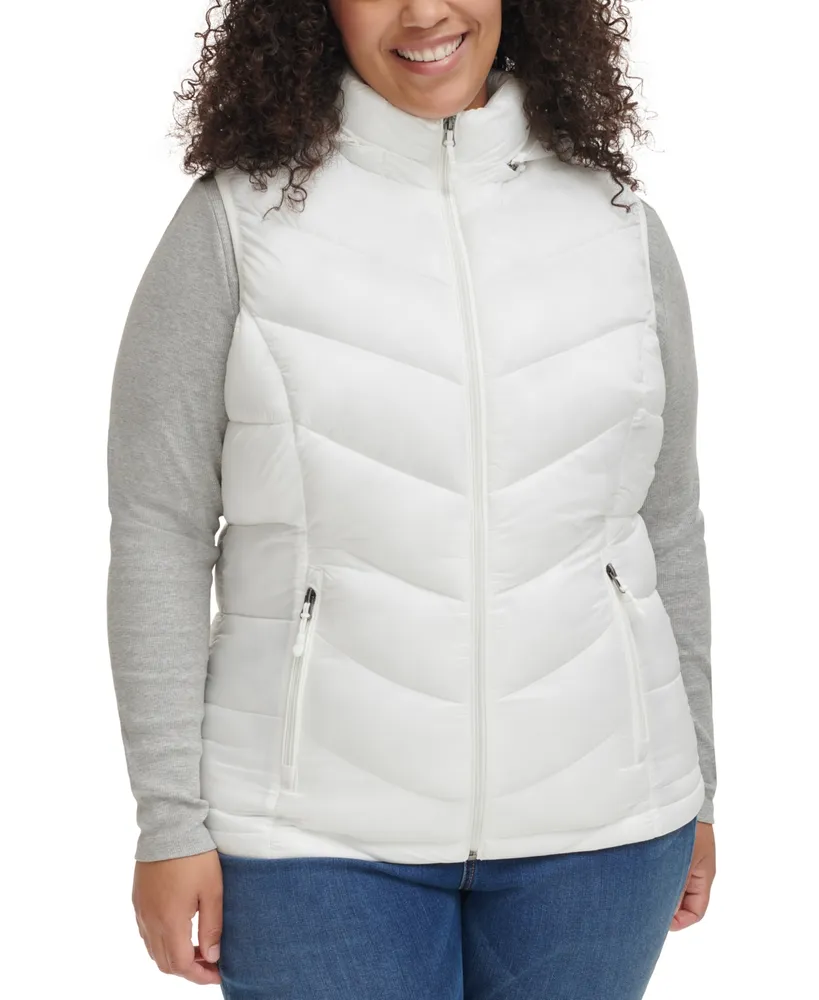 Charter Club Women's Plus Packable Hooded Puffer Vest, Created for Macy's