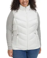 Charter Club Women's Plus Packable Hooded Puffer Vest, Created for Macy's