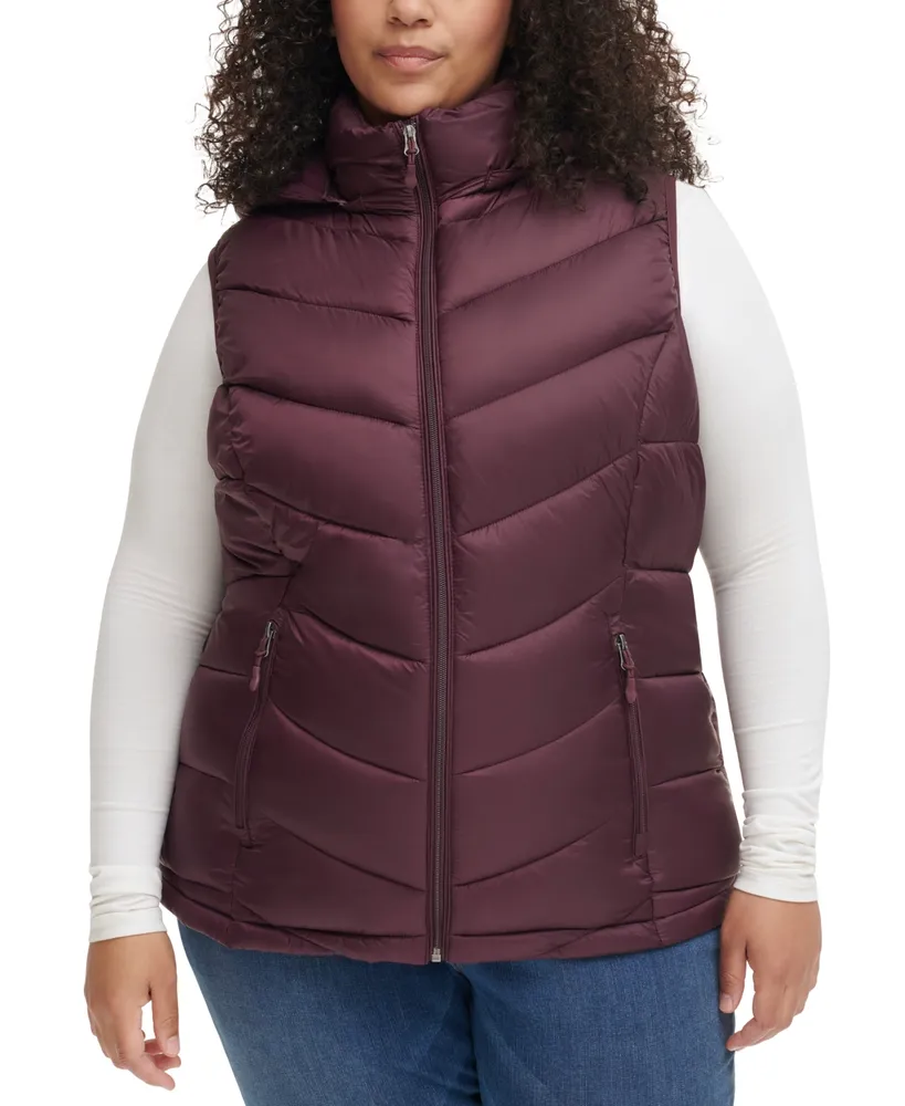 Charter Club Women's Plus Packable Hooded Puffer Vest, Created for Macy's