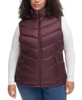 Charter Club Women's Plus Packable Hooded Puffer Vest, Created for Macy's